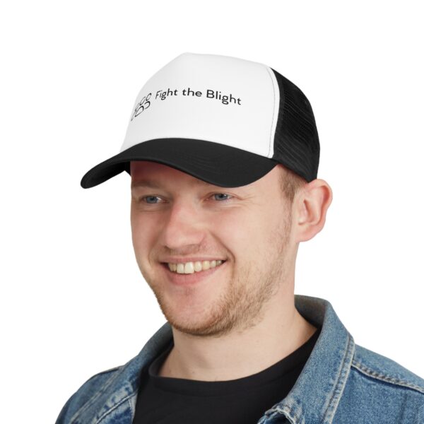 Fight the Blight Mesh Cap - Supportive Trucker Hat, Eco-Conscious Gift, Outdoor Gear, Casual Style, Awareness Campaign Merchandise - Image 4